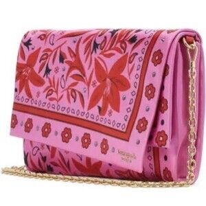 Kate Spade Fold Bandana Carousel Pink Clutch Convertible Crossbody Bag Purse NWT